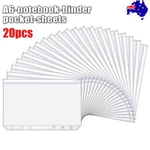 20PCS A6 PU Notebook Binder | Budget Planner Organizer | Cover | Cash Pockets | Sheets