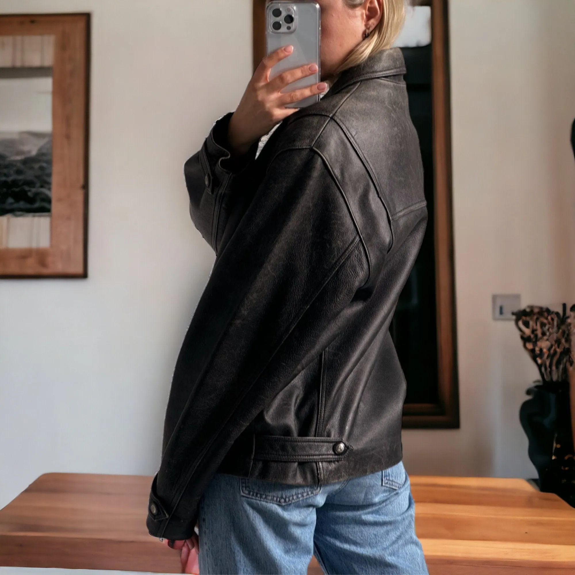 90's Womens Vintage Oversized Straight Jacket, ladies leather jacket, ladies biker jacket, bomber jacket, valentines day gift