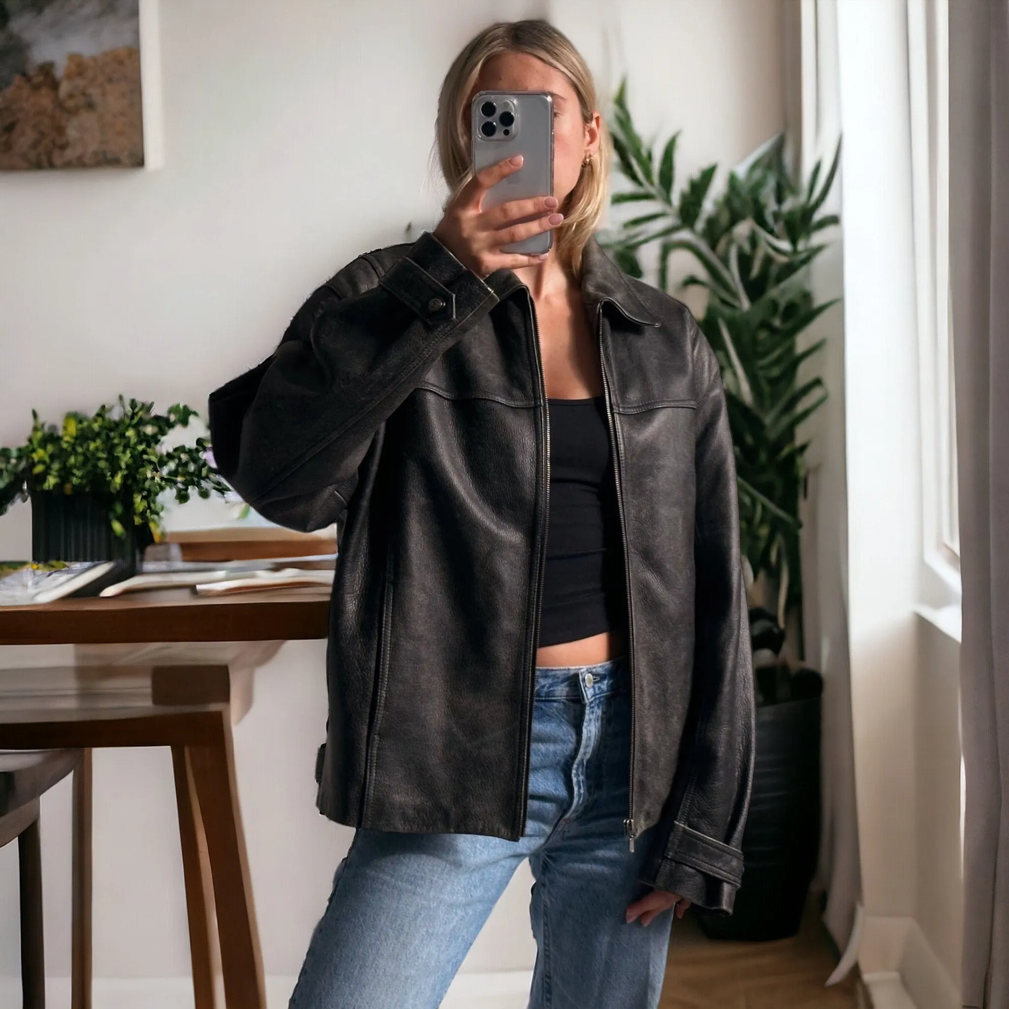 90's Womens Vintage Oversized Straight Jacket, ladies leather jacket, ladies biker jacket, bomber jacket, valentines day gift