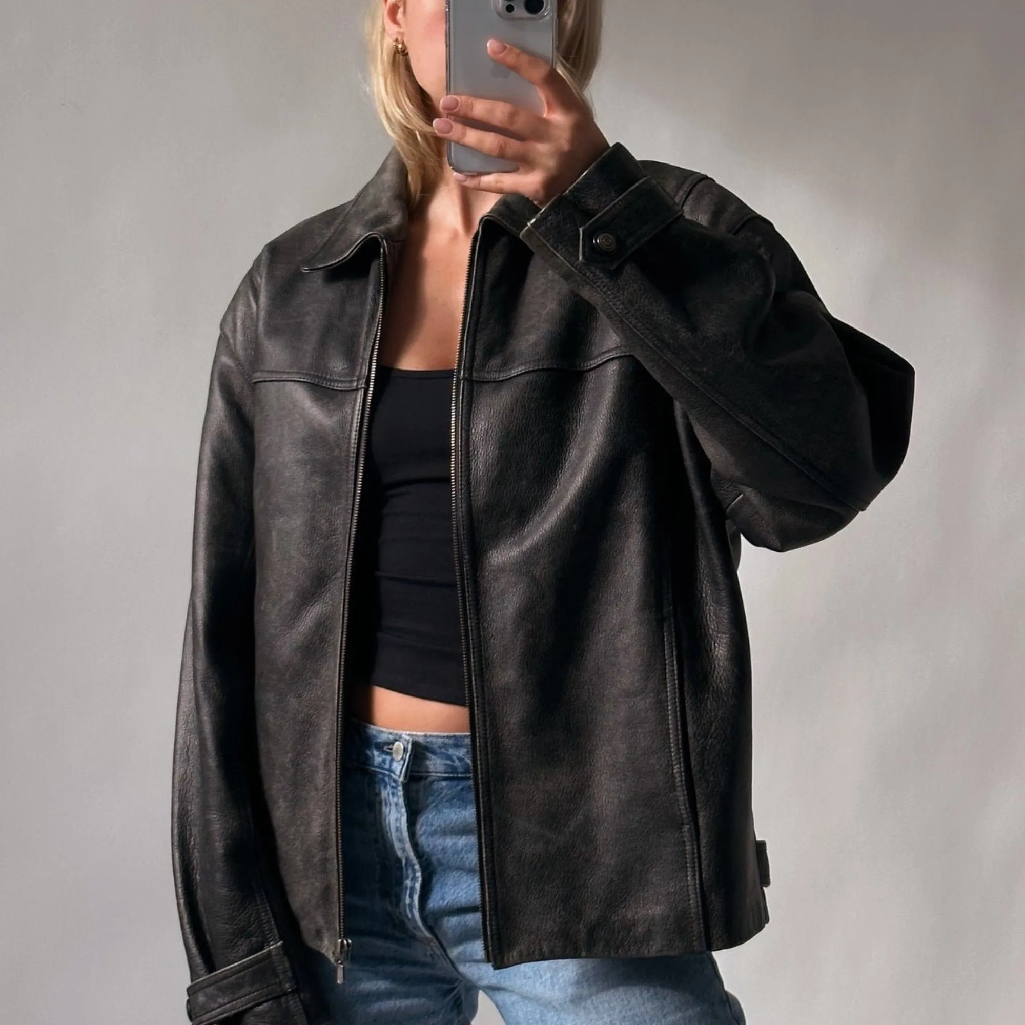 90's Womens Vintage Oversized Straight Jacket, ladies leather jacket, ladies biker jacket, bomber jacket, valentines day gift