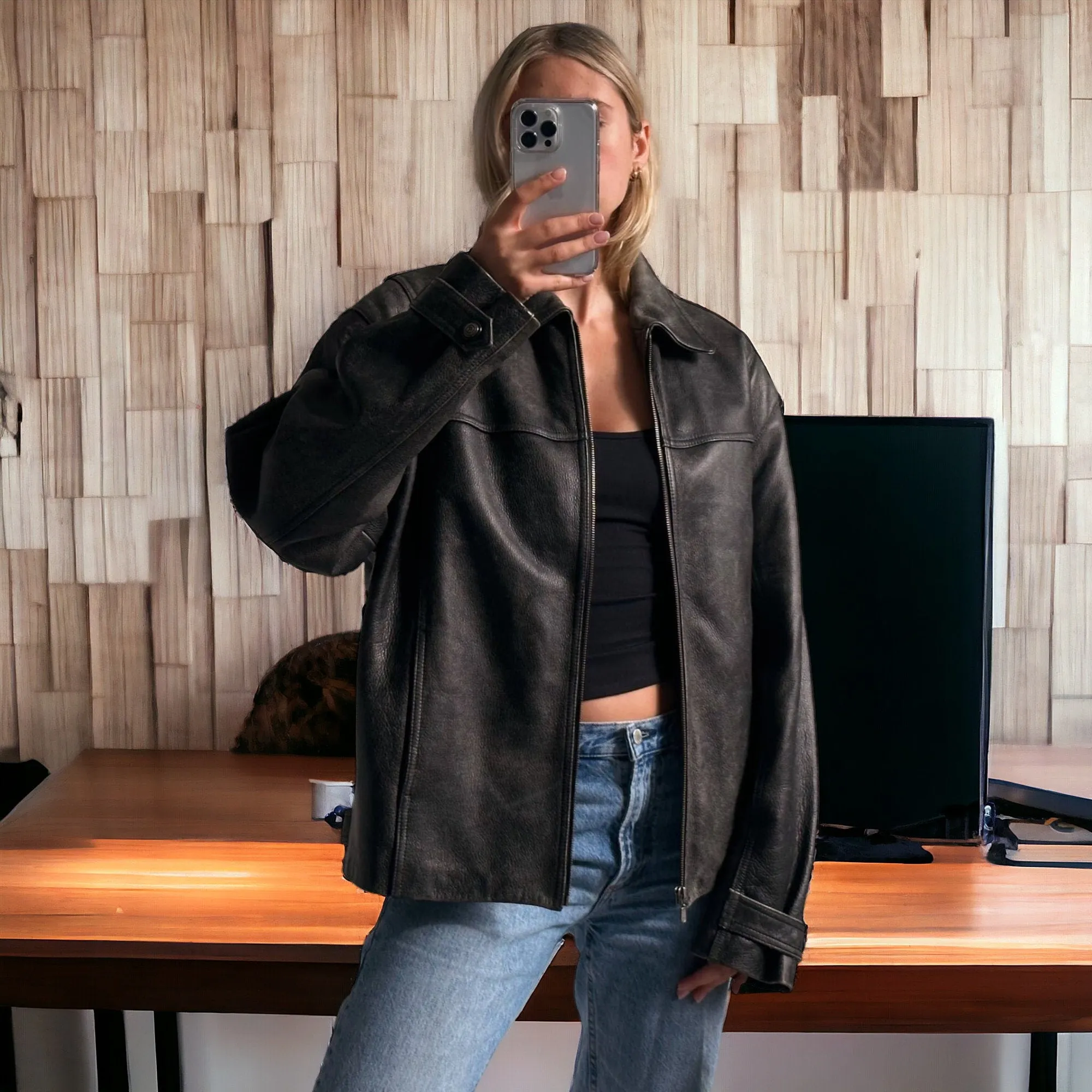 90's Womens Vintage Oversized Straight Jacket, ladies leather jacket, ladies biker jacket, bomber jacket, valentines day gift