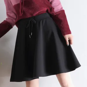 A-Line Women Skirt Summer High Waist Elegant Loose Flare Casual Sporty Chic Stretchable Skirt