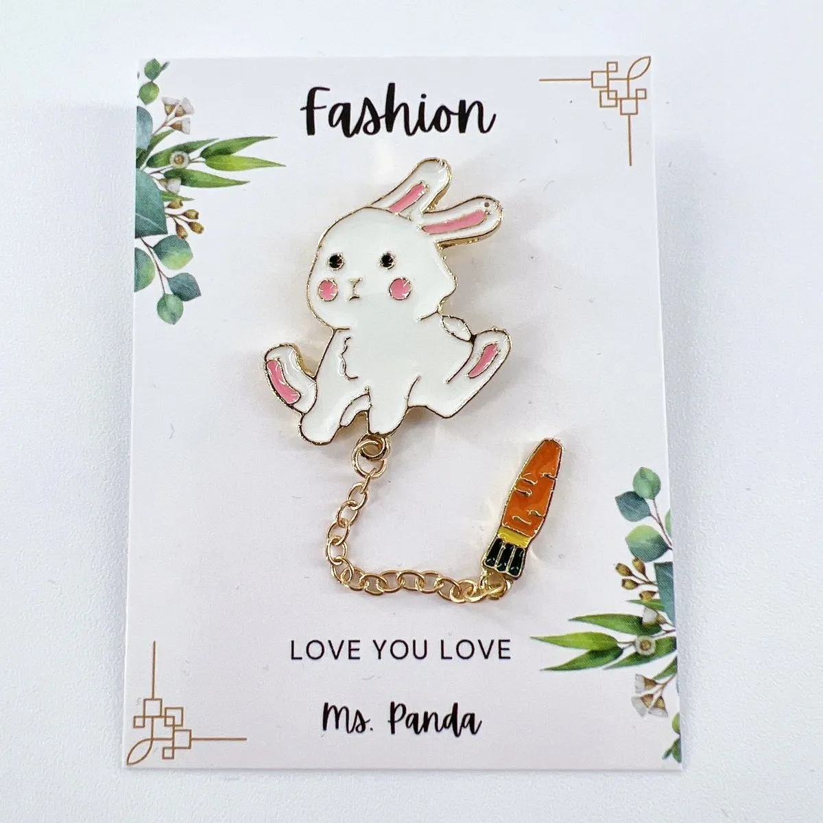 Bunny Enamel Pin for Backpacks Hats Jackets Badge Rabbit Lapel Pin