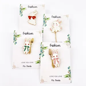 Bunny Enamel Pin for Backpacks Hats Jackets Badge Rabbit Lapel Pin
