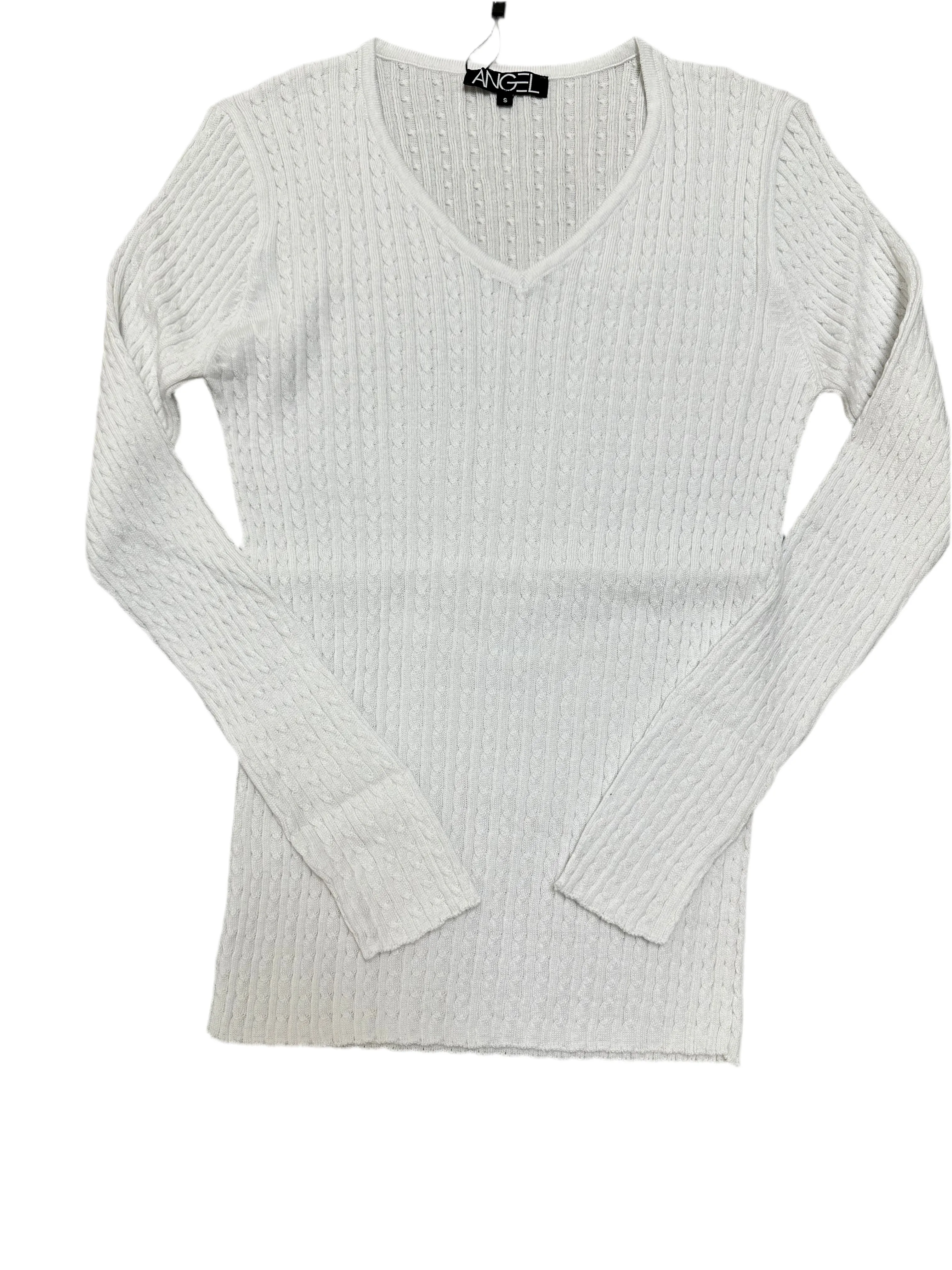 Cable Braided V Neck Sweater