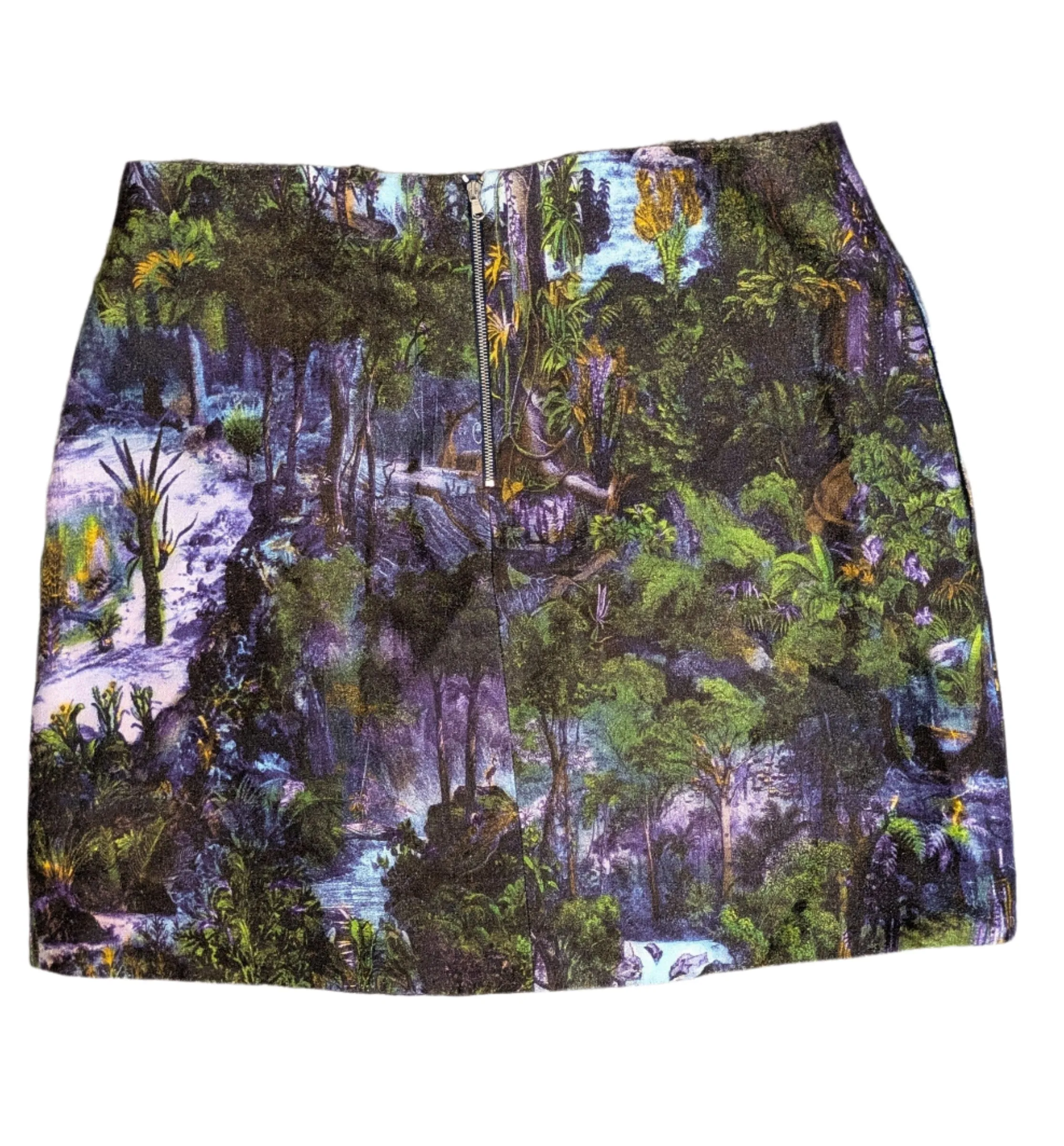 Carven Short Wrap Skirt 'Nuit' Jungle Forest Print