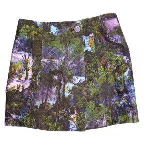 Carven Short Wrap Skirt 'Nuit' Jungle Forest Print