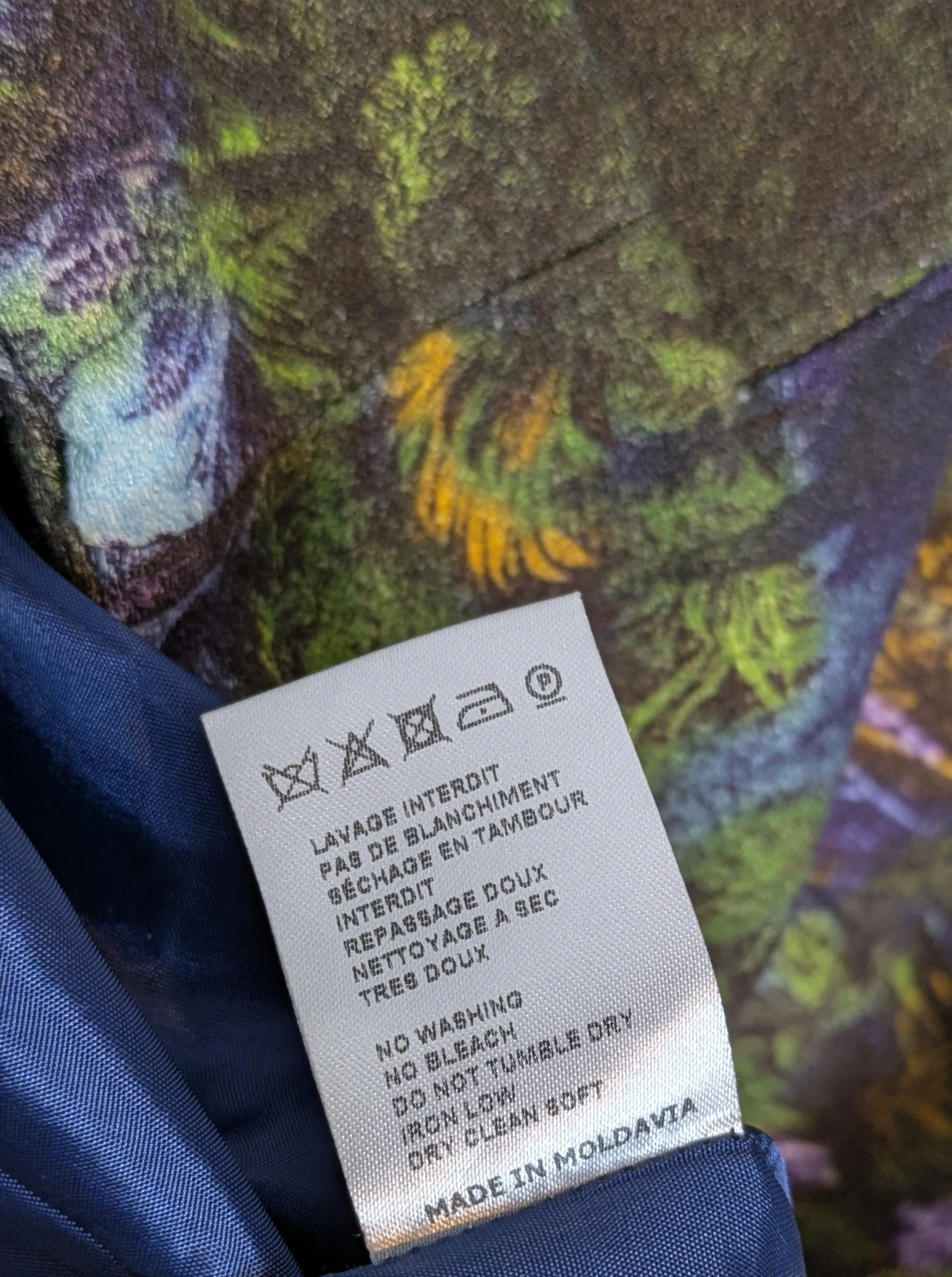 Carven Short Wrap Skirt 'Nuit' Jungle Forest Print