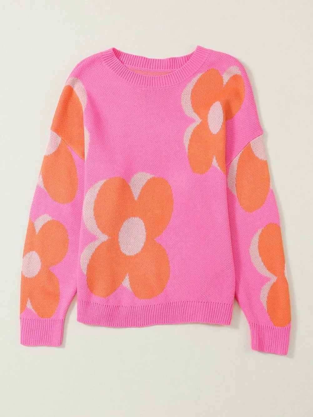 Casual Floral Knit