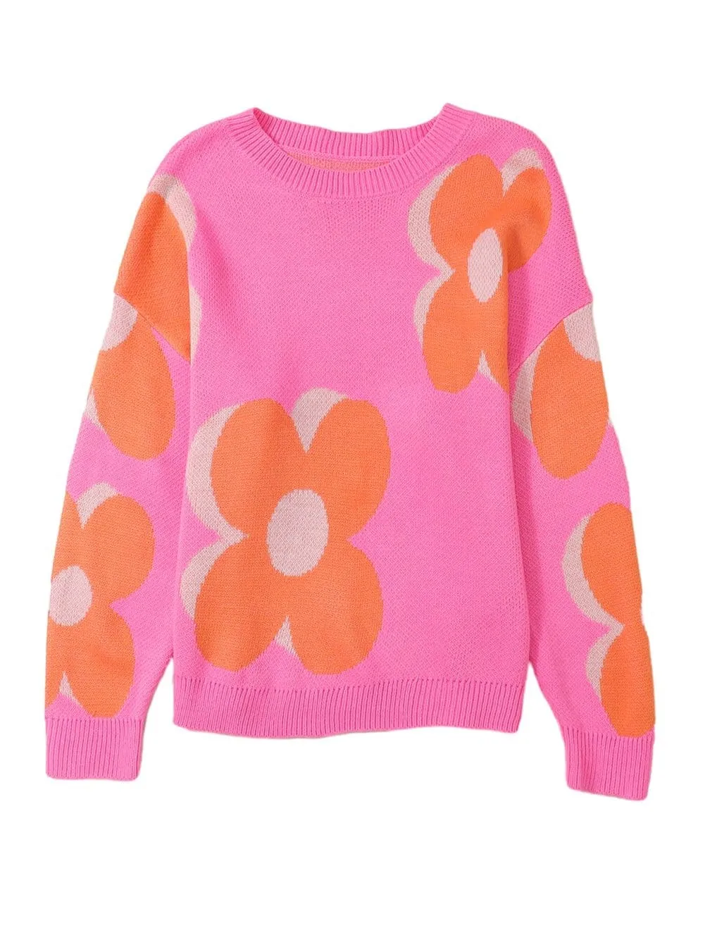 Casual Floral Knit