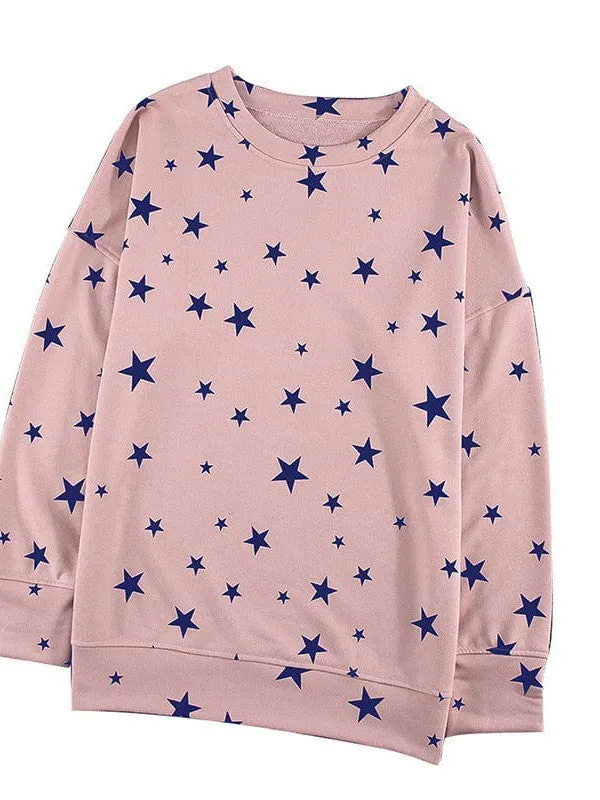 Casual Round Neck Sweater With Printed Design For Women
