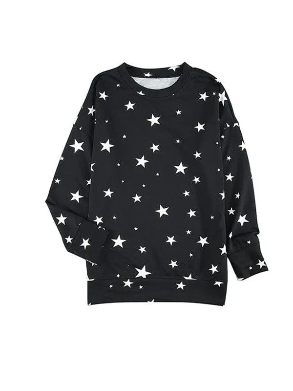 Casual Round Neck Sweater With Printed Design For Women