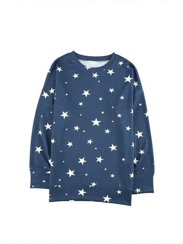 Casual Round Neck Sweater With Printed Design For Women