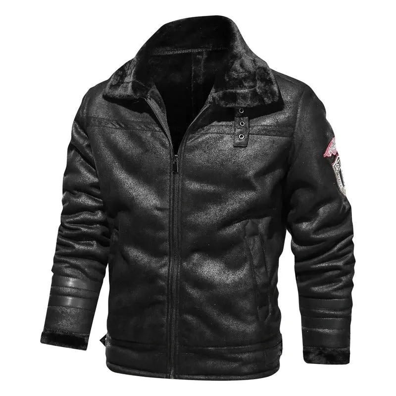 Casual Vegan Leather Biker Jacket Bomber Style for Men | Perfect for Casual Days