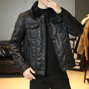 Casual Vegan Leather Biker Jacket Bomber Style for Men | Perfect for Casual Days