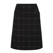 Checked Ponte A-Line Skirt