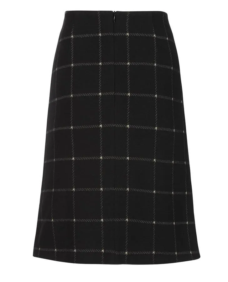Checked Ponte A-Line Skirt