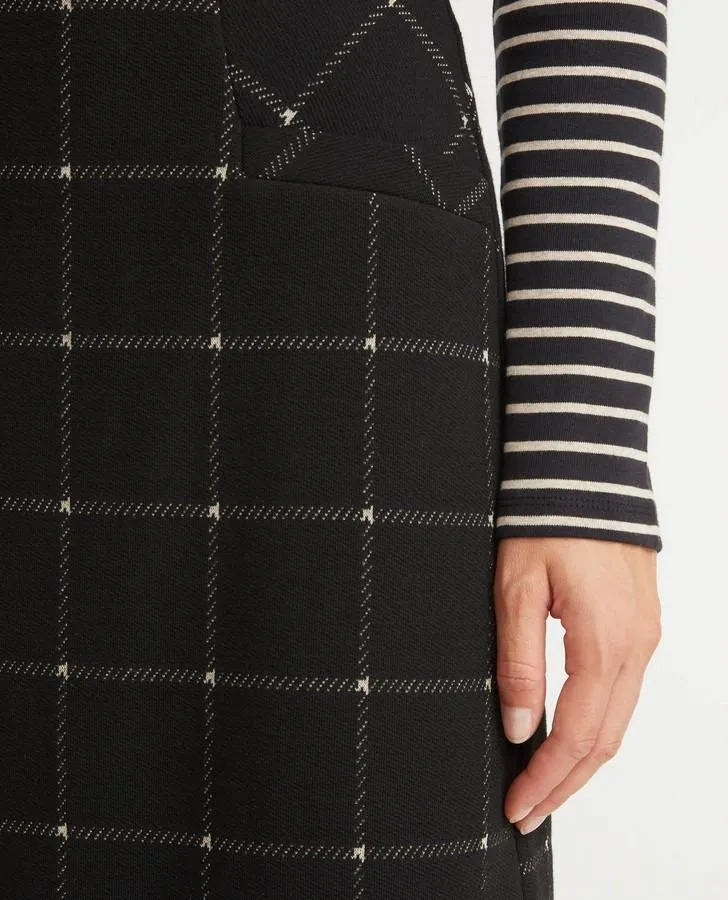 Checked Ponte A-Line Skirt