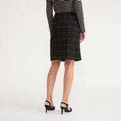 Checked Ponte A-Line Skirt