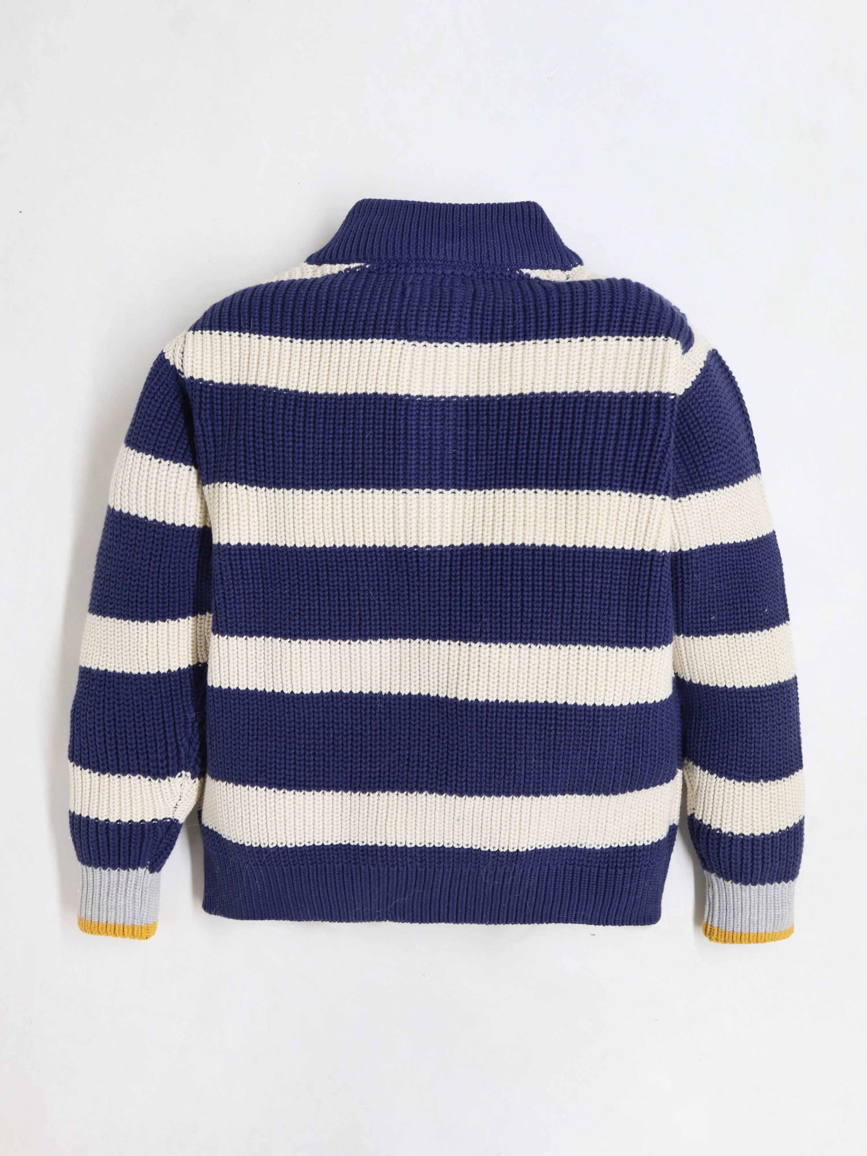 Cherry Crumble Unisex Navy Blue & off White Striped Sweater