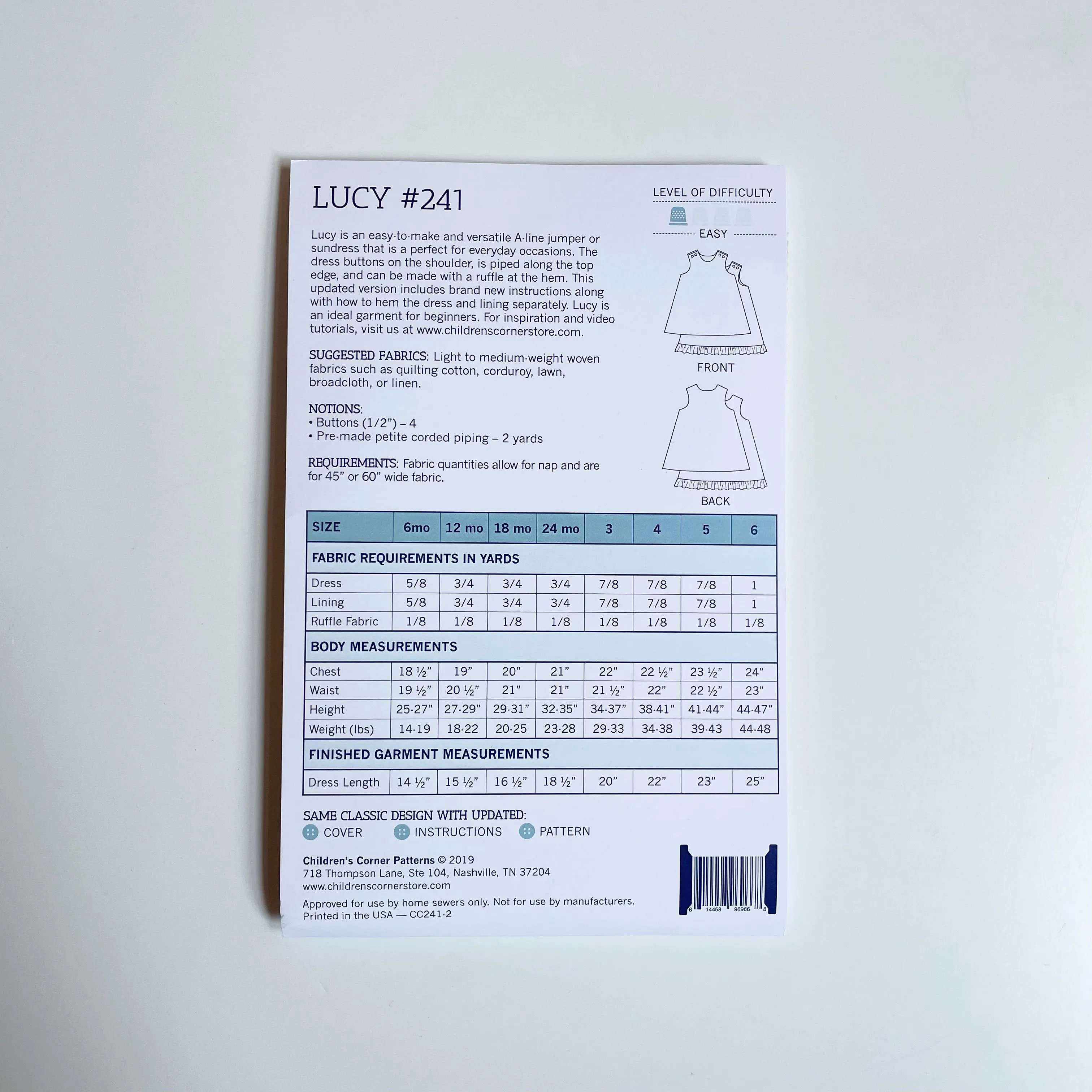 Children's Corner Patterns : Lucy