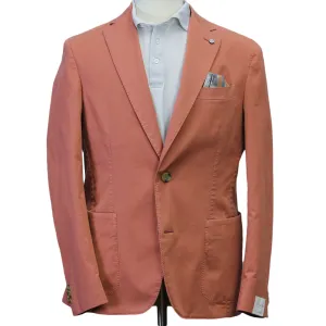 Coral Orange Eames Modern Fit Unconstructed Cotton Stretch Jacket - Jack Victor