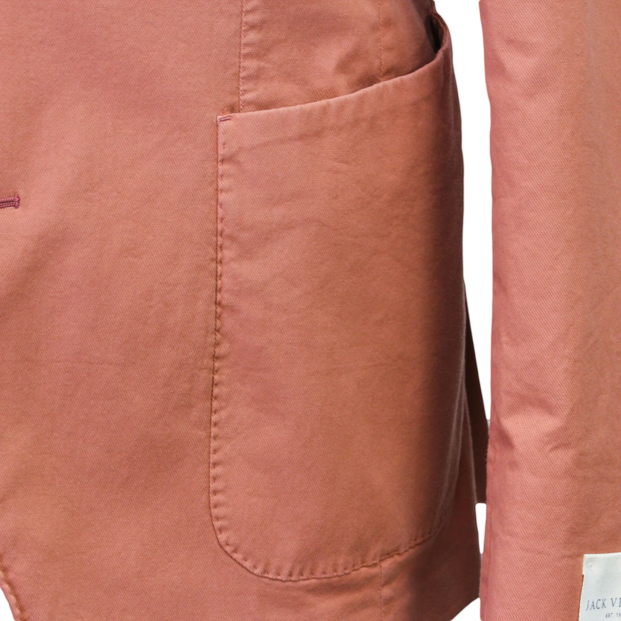 Coral Orange Eames Modern Fit Unconstructed Cotton Stretch Jacket - Jack Victor