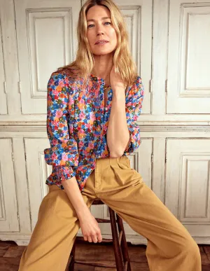 Effie Smocked Blouse-Multi, Paintbox Ditsy