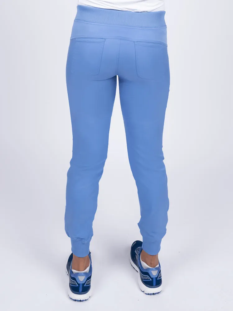 Epic by MedWorks Women's Yoga Jogger Scrub Pant | Ceil Blue