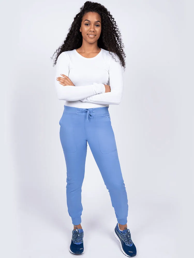Epic by MedWorks Women's Yoga Jogger Scrub Pant | Ceil Blue