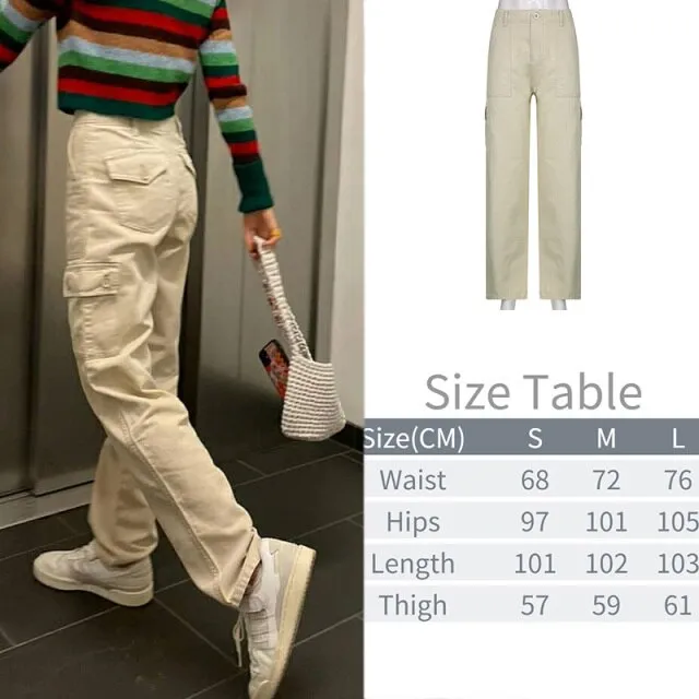FashionSierra - Y2K High Waist Cargo Pants Womens Baggy Pants