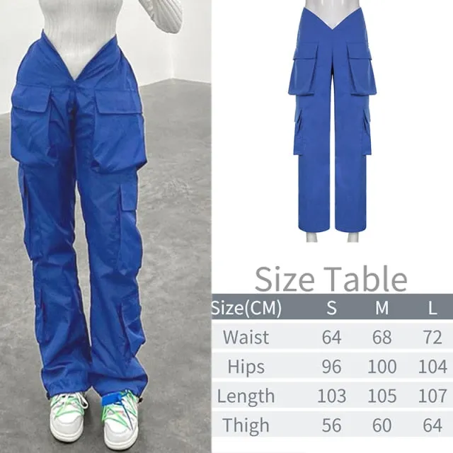 FashionSierra - Y2K High Waist Cargo Pants Womens Baggy Pants