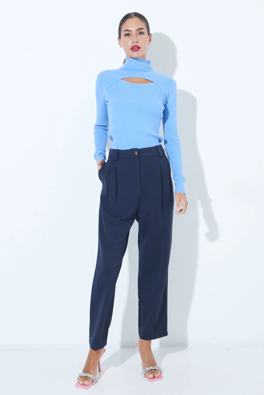 High-waist pleated trousers wholesale