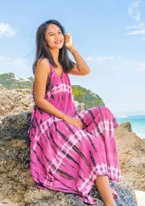 Hippie Tie Dye Handkerchief Dress Purple
