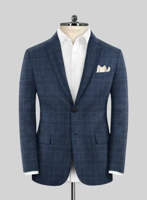 Italian Murano Najela Blue Wool Linen Silk Jacket