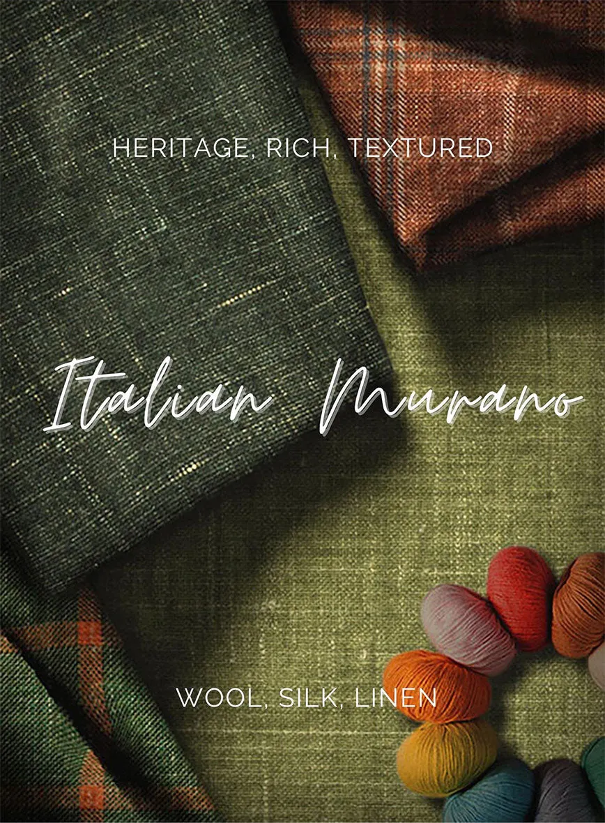 Italian Murano Najela Blue Wool Linen Silk Jacket