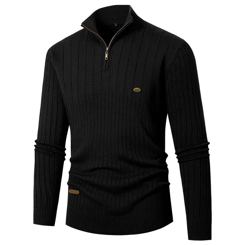 Jack Washington Half-Zipper Striped Sweater