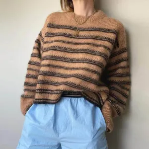 Joskaa Nsauye Basic Long Sleeve Casual Knitted Y2K Striped Women Winter Sweater Tops Streetwear Oversized Pullover 2024 Sweater Autumn
