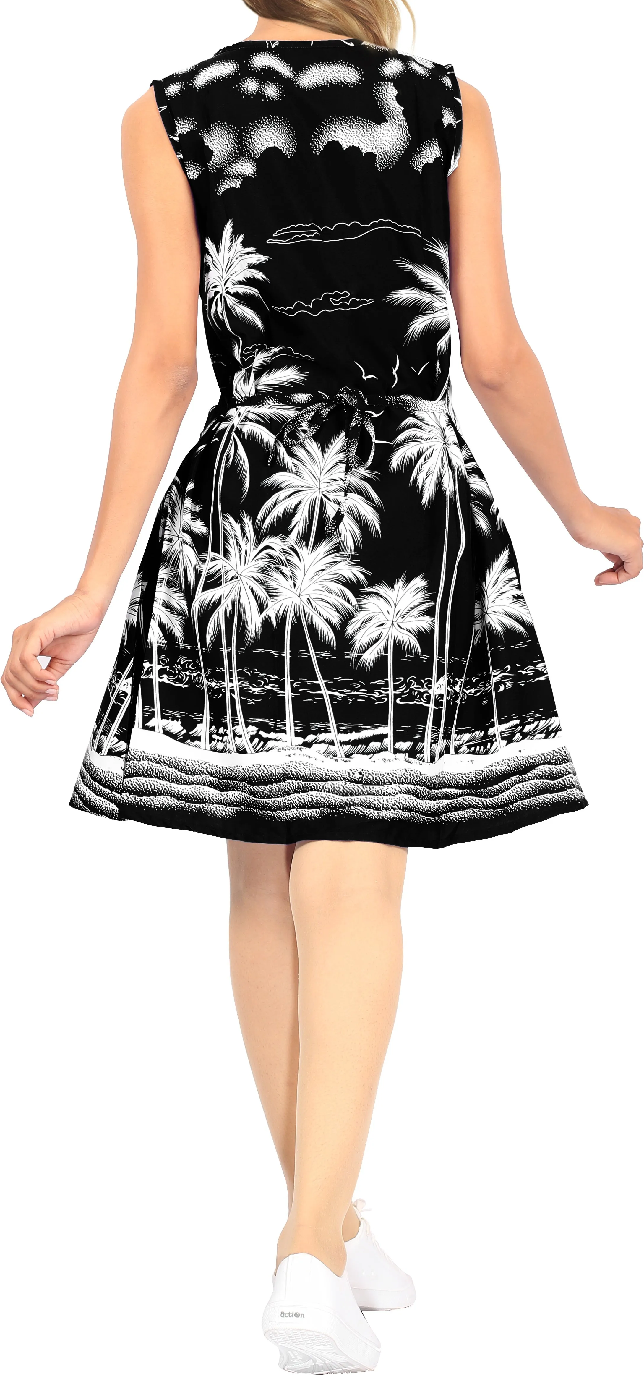 LA LEELA Women Casual Loose Bikini Swimsuit Tops Cover Ups US 14 [L] Black_V577