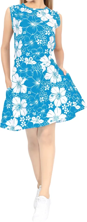LA LEELA Women Swimwear Bikini Cover-Up Beach Kaftan Dress US 4 [S] Blue_U527