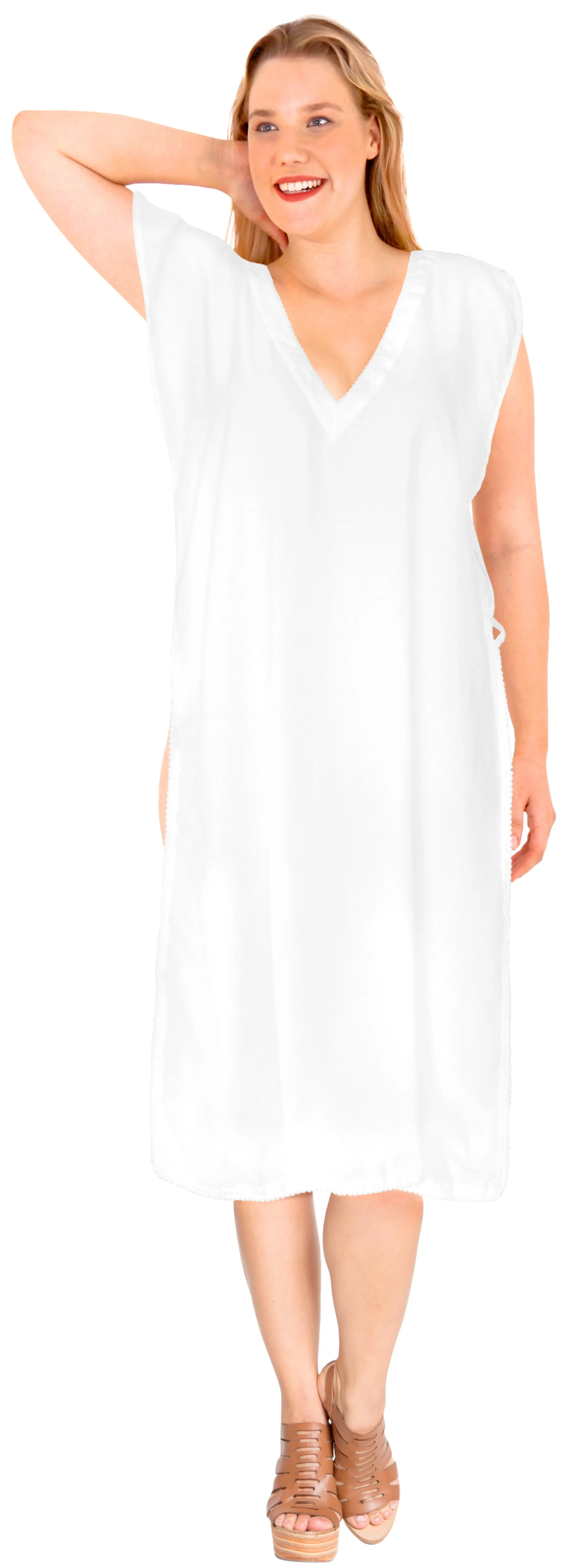 La Leela Womens Beachwear Bikini Swimwear Swimsuit Beach cover up Blouse Dress W