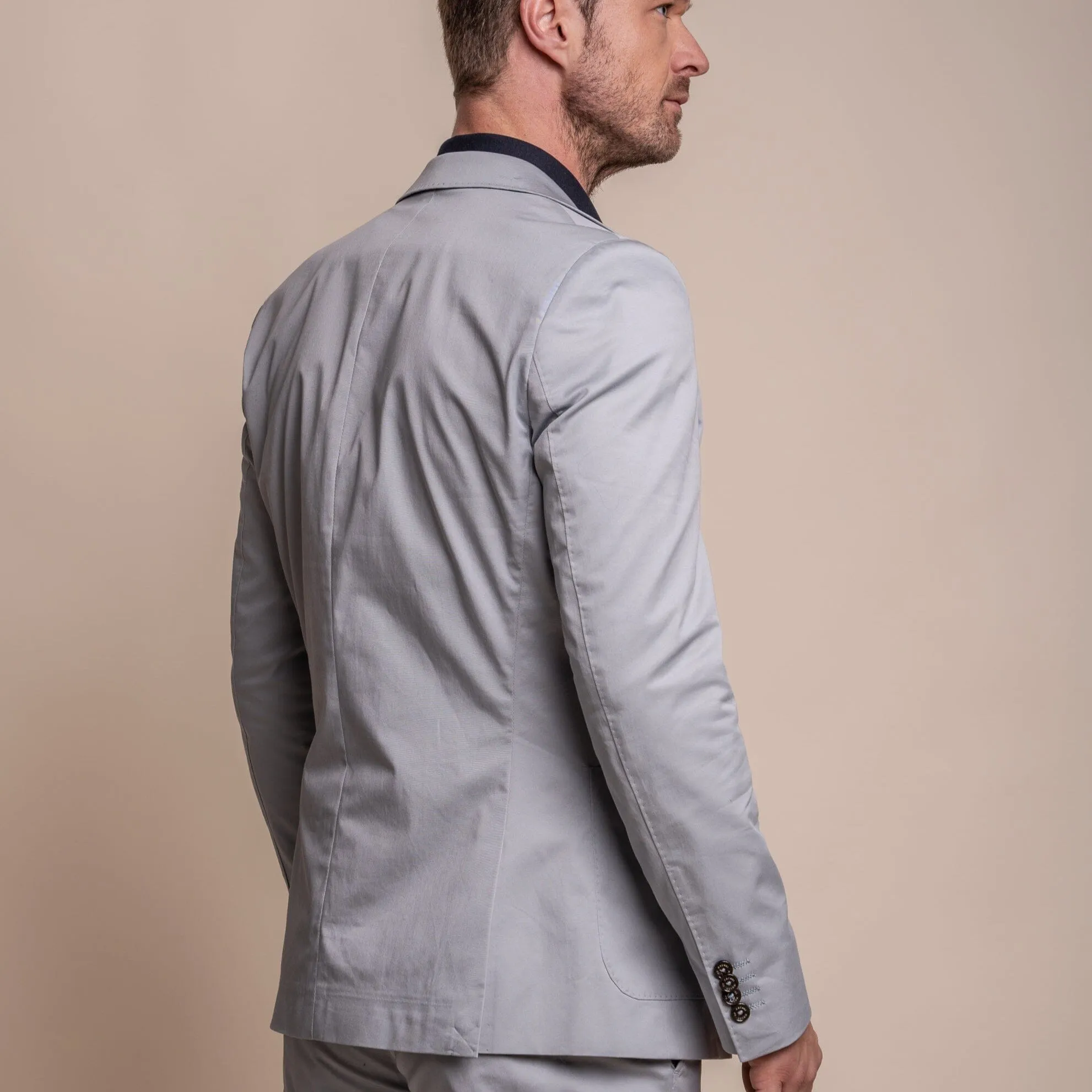 Mario Half-Lined Ice Blue Cotton Blazer
