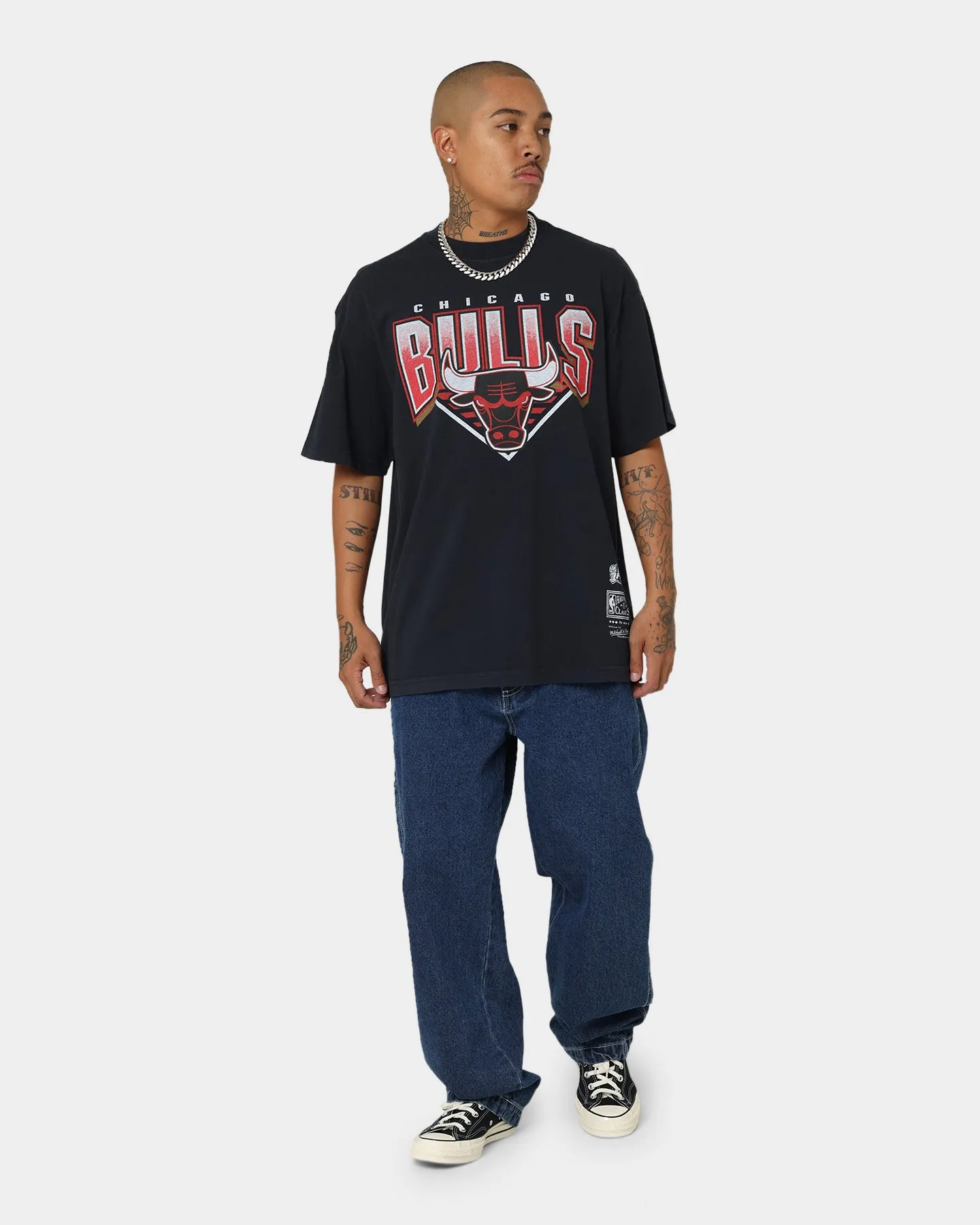 Mitchell & Ness Chicago Bulls Metallic Shadow T-Shirt Faded Black