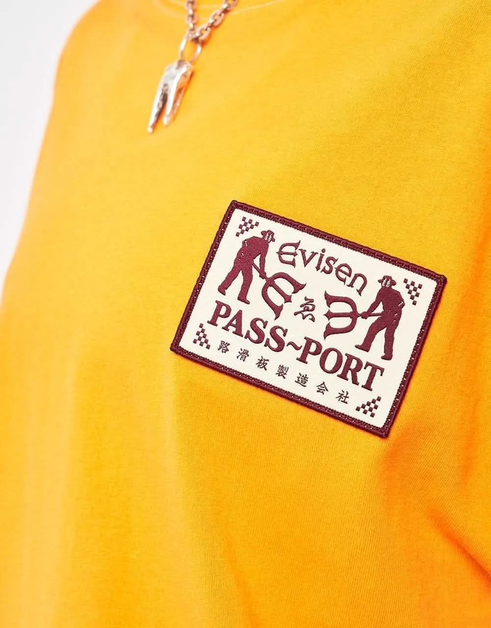 Pass~Port x Evisen Logo Lock~Up T-Shirt - Orange Sherbert