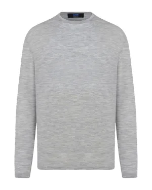 Pearl Grey Crewneck Knit Sweater