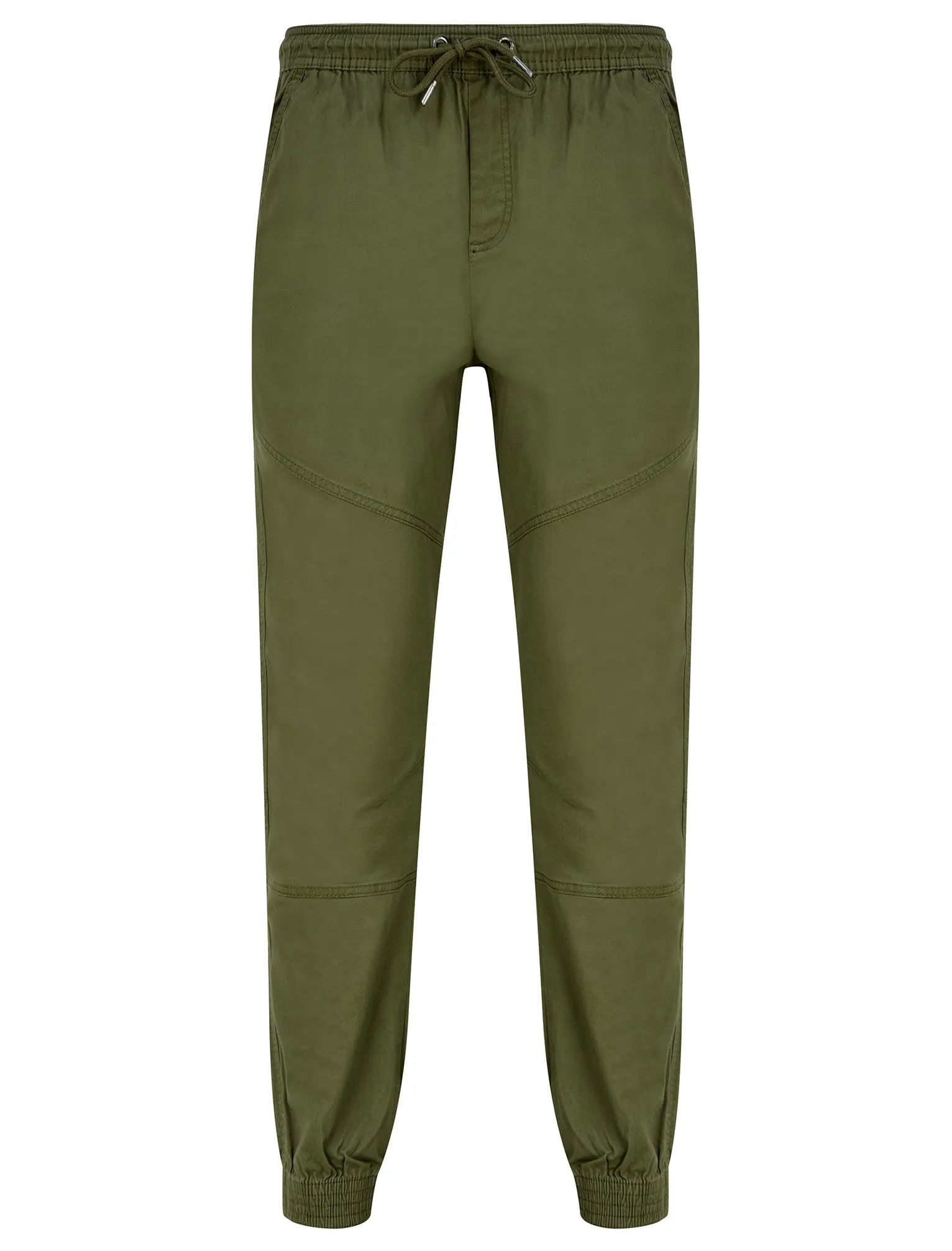 Portmany Stretch Cotton Twill Cuffed Cargo Jogger Pants in Dusty Olive - Tokyo Laundry