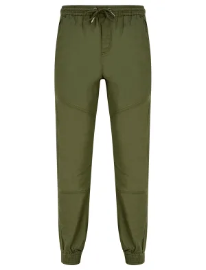 Portmany Stretch Cotton Twill Cuffed Cargo Jogger Pants in Dusty Olive - Tokyo Laundry