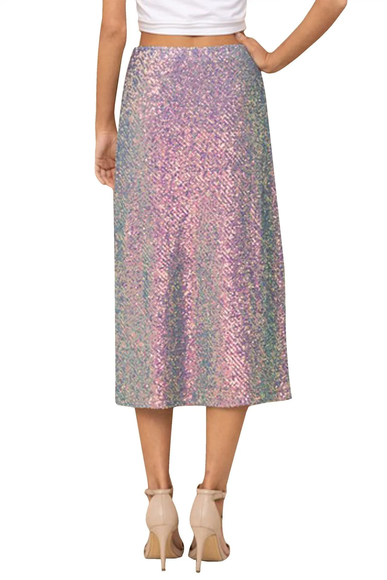 Purple Sequin Skirt for Women