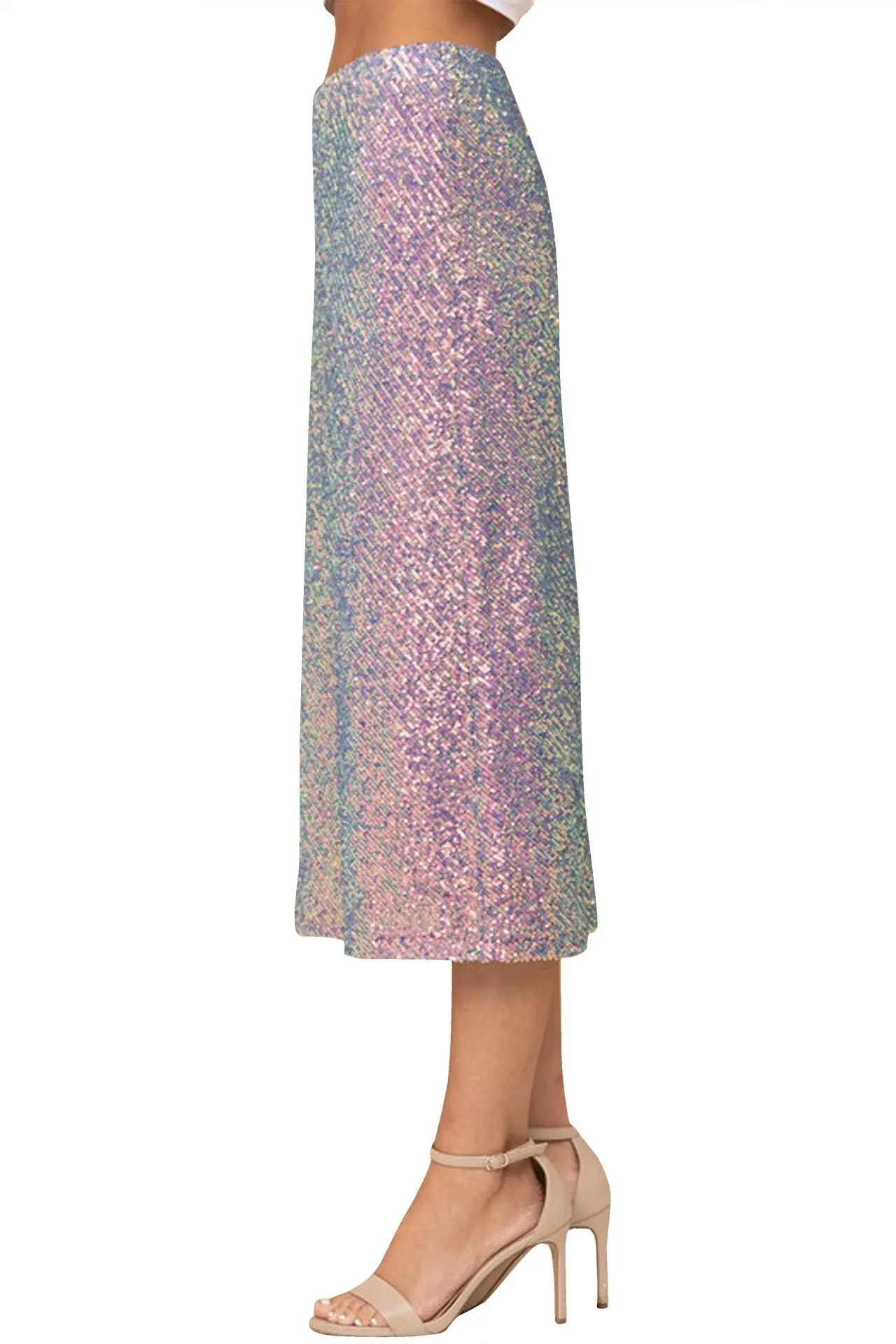 Purple Sequin Skirt for Women