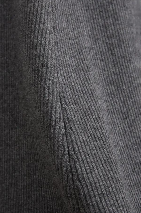 Ribbed Knit Washable Wool Skirt
